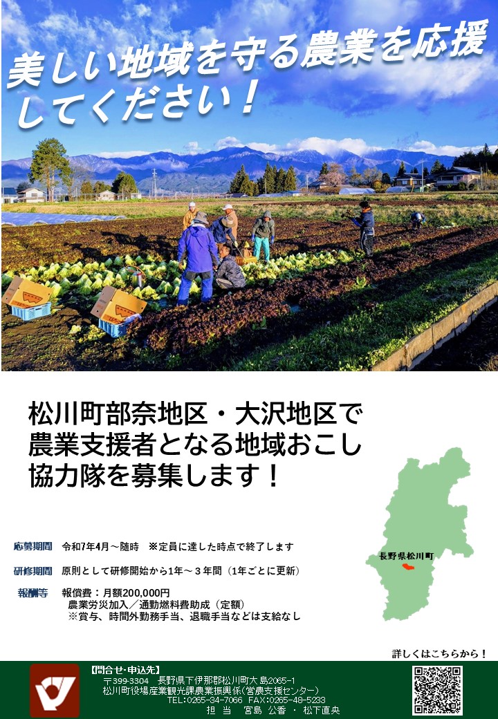 部奈・大沢地域おこし協力隊募集1